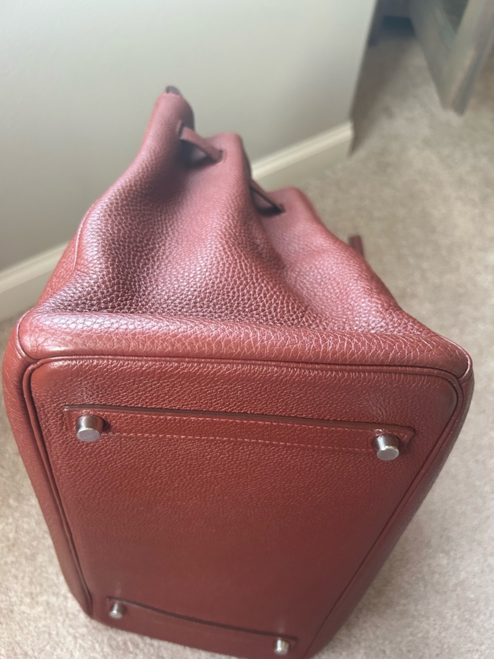 Hermes Brown Togo Leather Birkin with Palladium Hardware - Picture 10 of 10